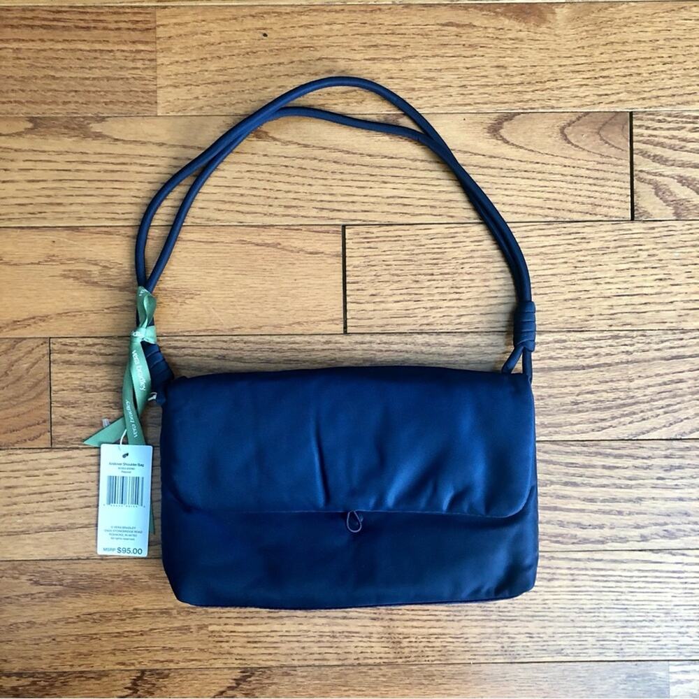 Vera Bradley Andover Shoulder Bag Peacoat Blue Paisley Print Interior Satin NWT - Picture 11 of 11